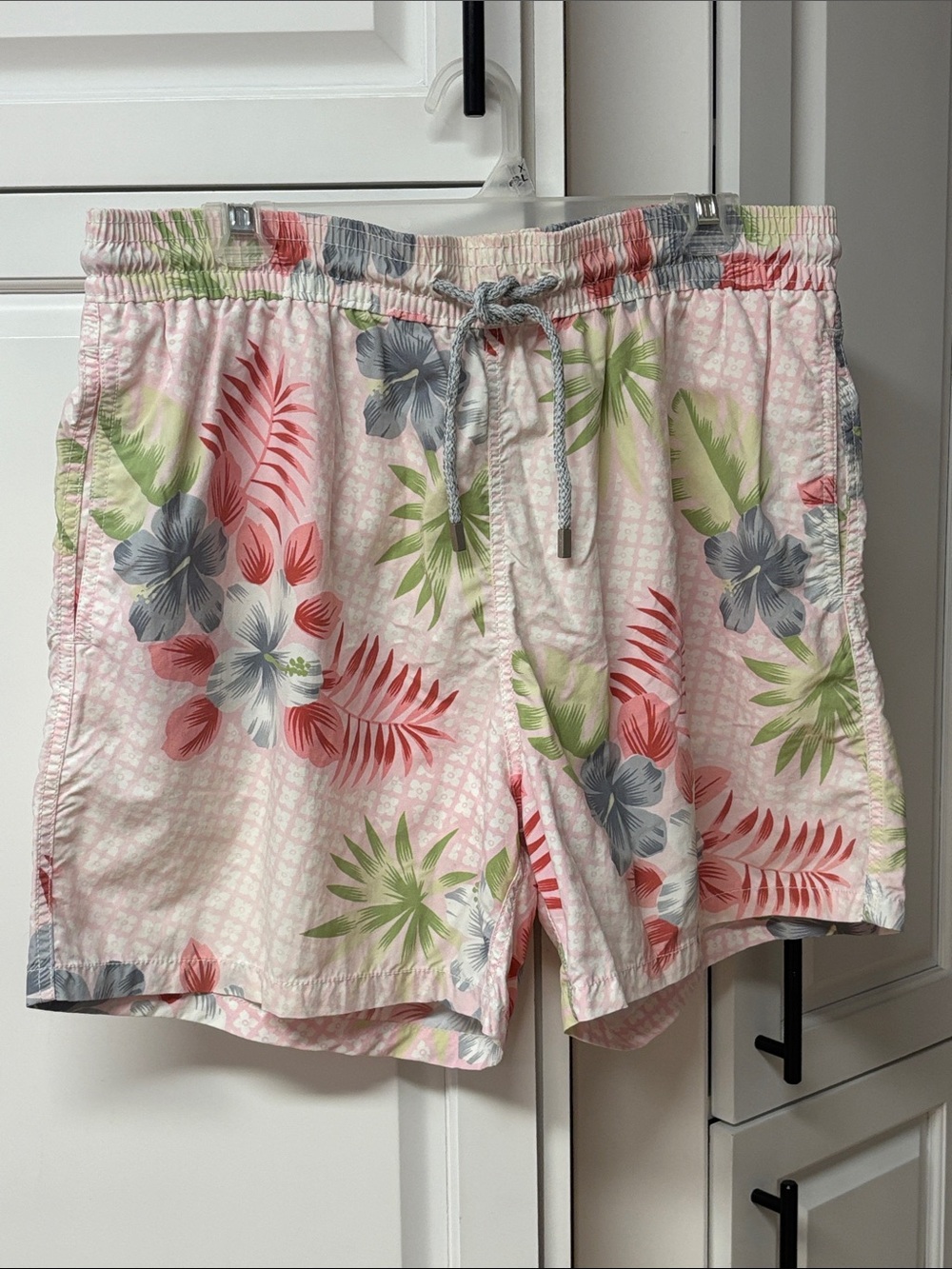 VILEBREQUIN Hawaiian Pastel Pink Floral Swim Trunks sz 40-42 (XXL)